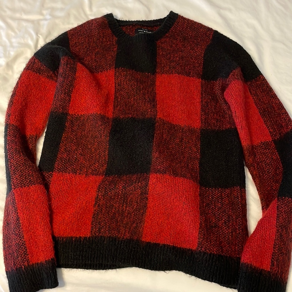 Lucky Brand red and black sweater